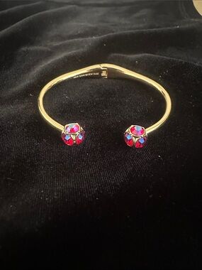 Kate Spade Lady Marmelade Pink Purple Crystal Open Cuff Bracelet